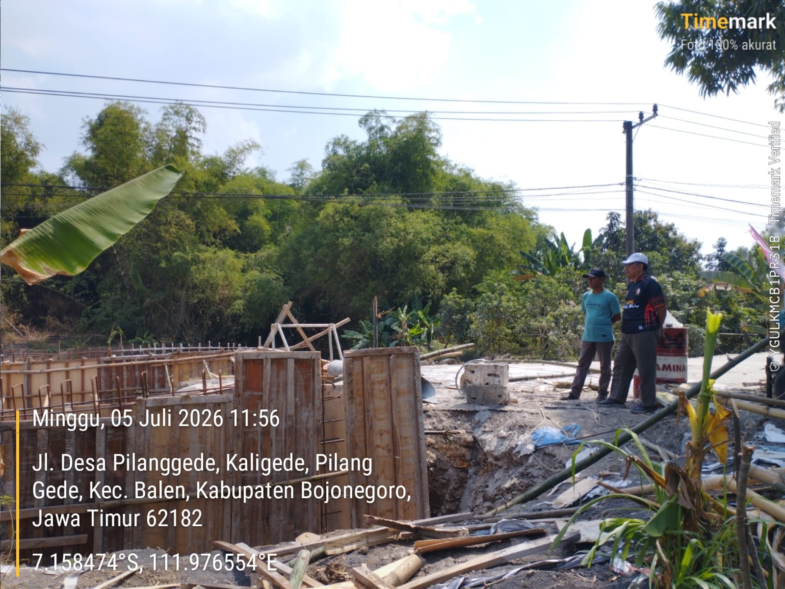 Cek Progres pembangunan jembatan Desa Pilanggede