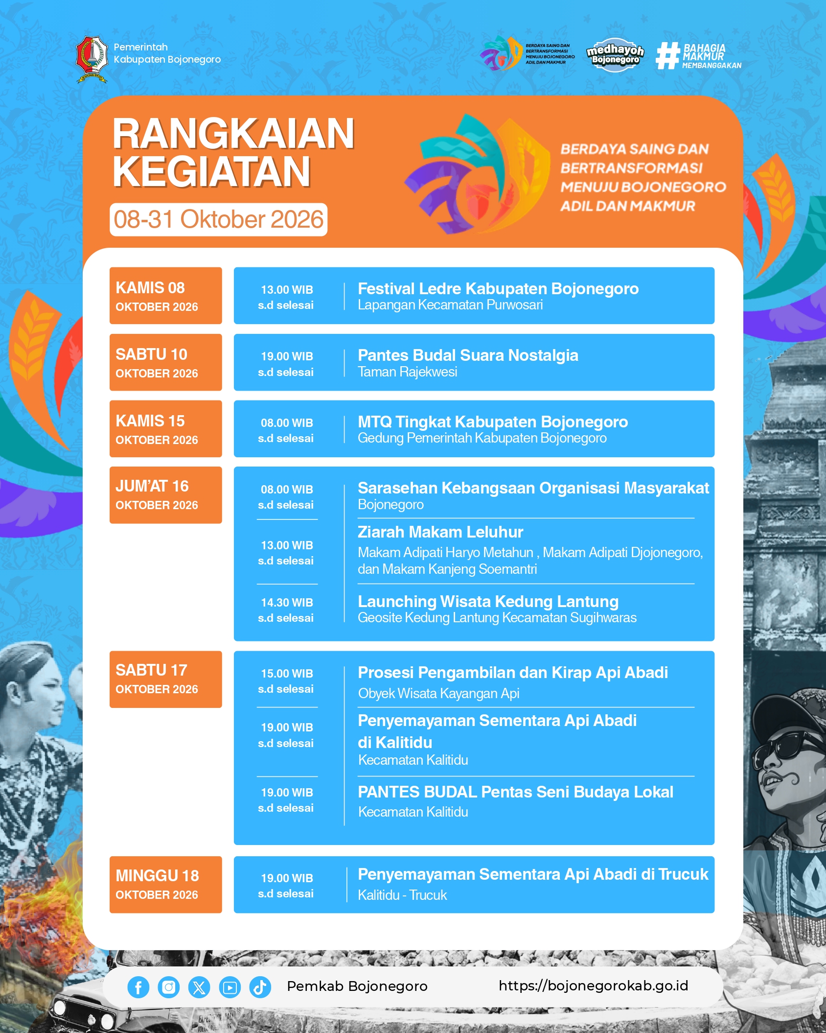 Agenda Hari Jadi Bojonegoro ke-349 Tahun 2026